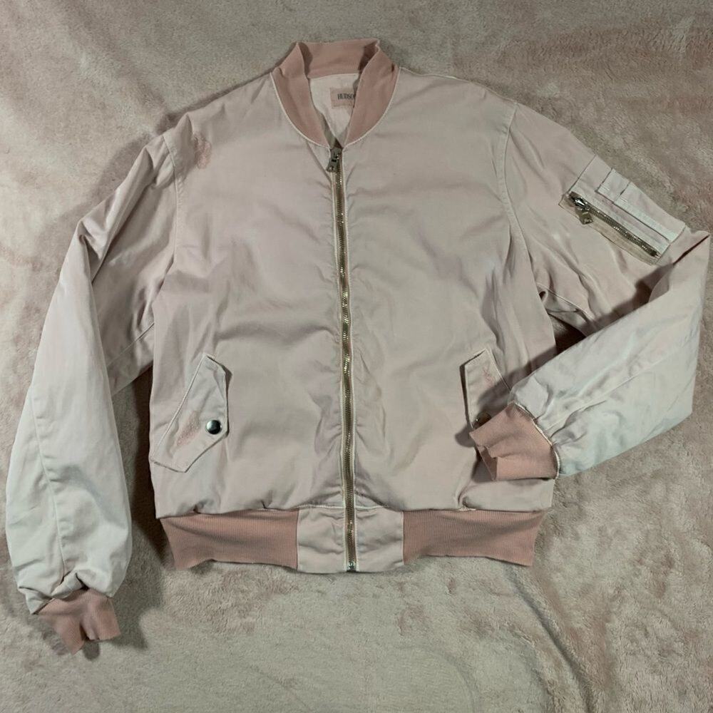 Hudson The Gene Pink Puffer Bomber Jacket Womens S